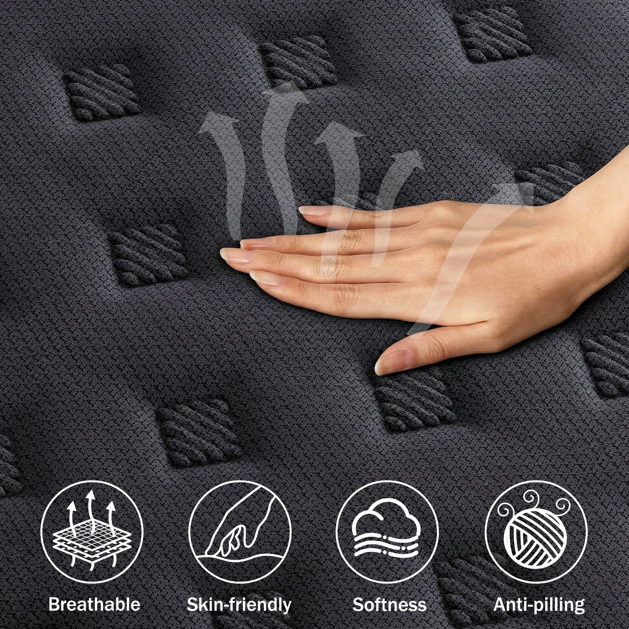 Tryagat 12” King Hybrid Mattress in a Box, Medium Firm King Size Mattresses, Cooling Gel Memory Foam Mattress with Individually Wrapped Pocket Coils, Pressure Relief